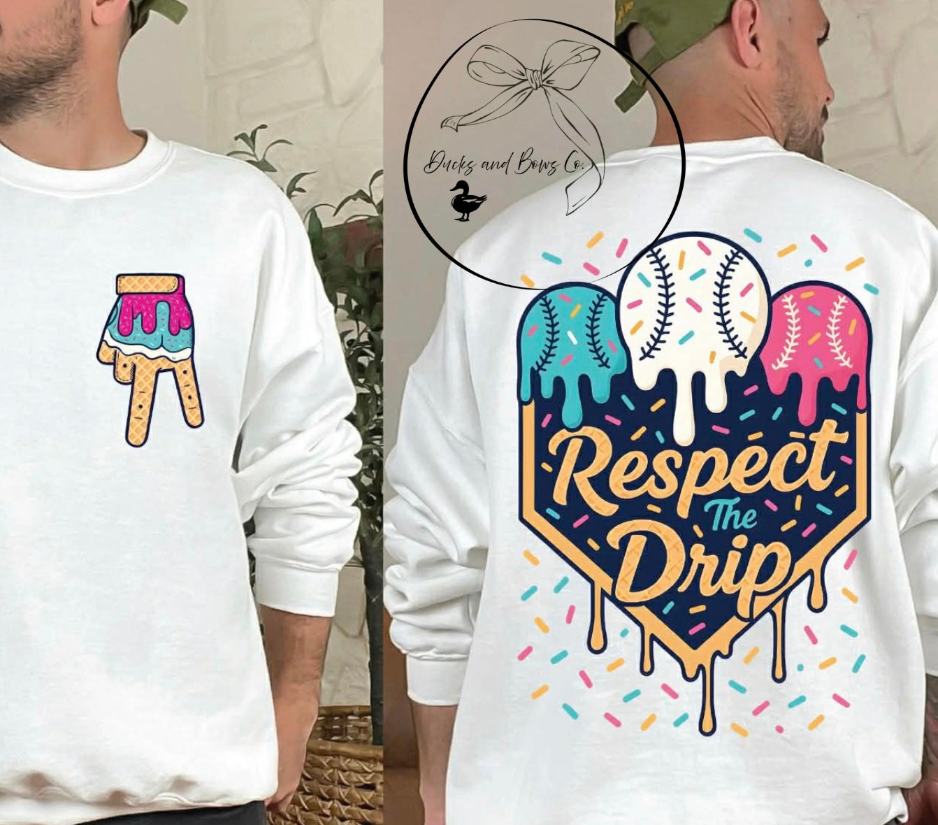 Adult Respect The Drip Baseball T-shirt